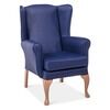 NHC High Back Wing Chair with Queen Anne Style leg - Navy Thumbnail